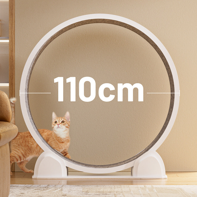 110cm Ultra-Silent Smart Display Cat Treadmill, Large Diameter ABS Exercise Wheel for Indoor Cats