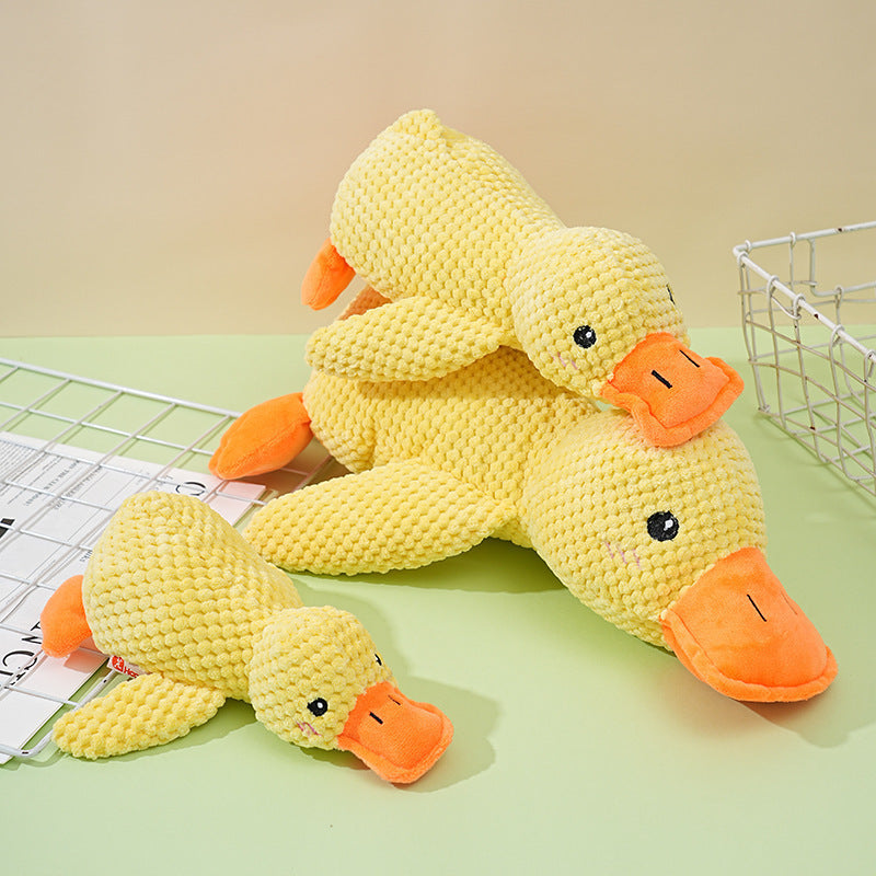 Dog Squeaky Duck Toy, Durable Pineapple Plush Chew Toy for Puppy Teething, Interactive Stuffed Duck for Small Medium Large Dogs, Boredom Relief Pet Toys