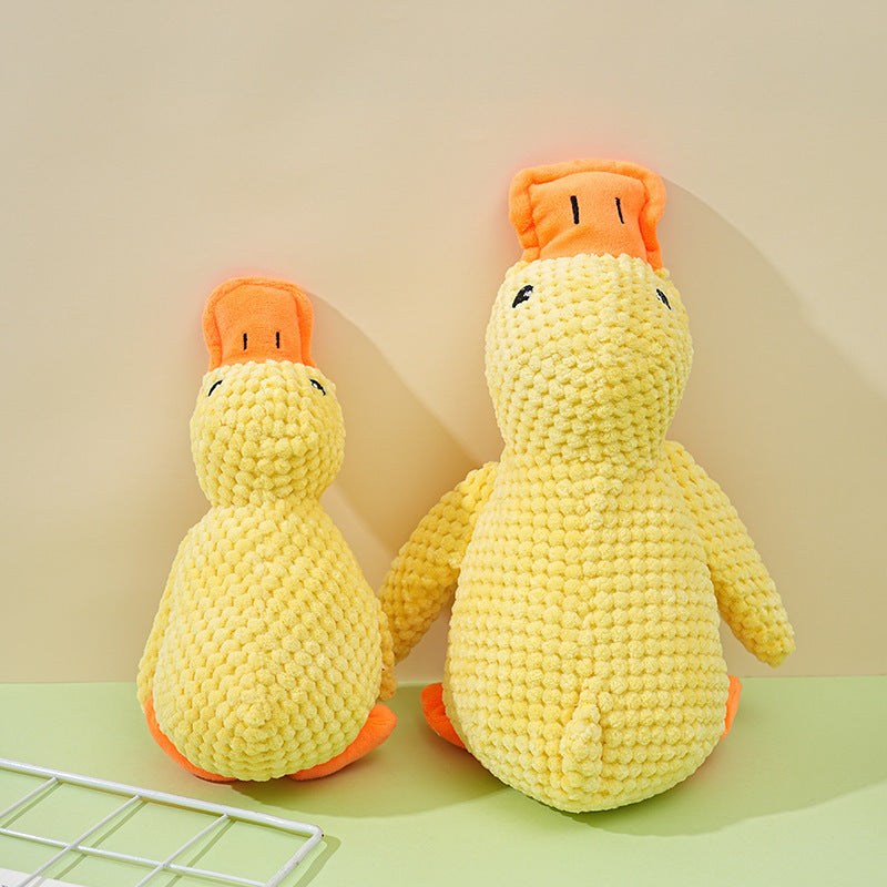 Dog Squeaky Duck Toy, Durable Pineapple Plush Chew Toy for Puppy Teething, Interactive Stuffed Duck for Small Medium Large Dogs, Boredom Relief Pet Toys