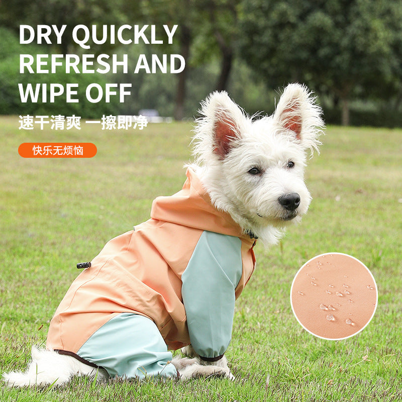 Reflective Waterproof Dog Raincoat with Harness Hole, Lightweight All-Weather Pet Jacket for Small Medium Dogs