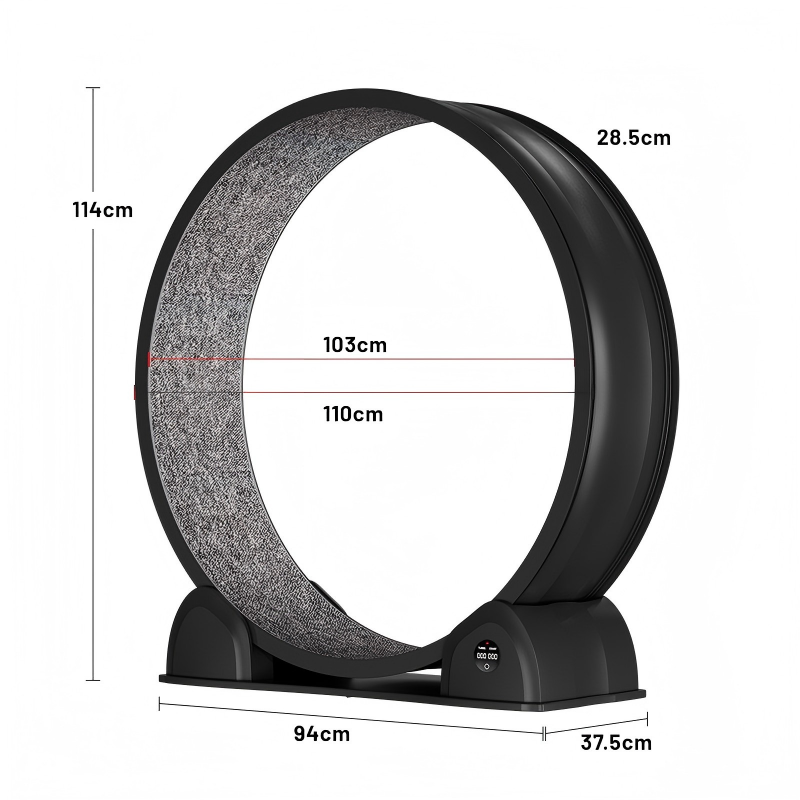 110cm Ultra-Silent Smart Display Cat Treadmill, Large Diameter ABS Exercise Wheel for Indoor Cats