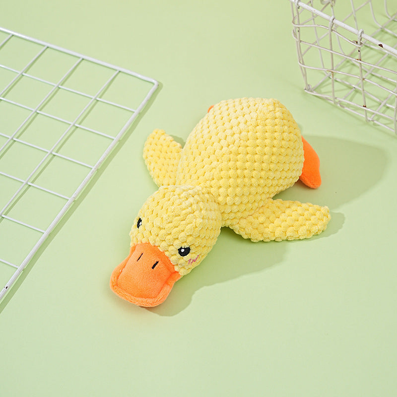 Dog Squeaky Duck Toy, Durable Pineapple Plush Chew Toy for Puppy Teething, Interactive Stuffed Duck for Small Medium Large Dogs, Boredom Relief Pet Toys