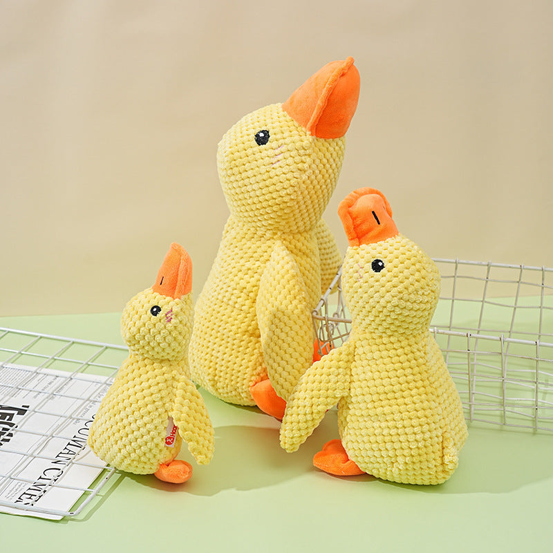 Dog Squeaky Duck Toy, Durable Pineapple Plush Chew Toy for Puppy Teething, Interactive Stuffed Duck for Small Medium Large Dogs, Boredom Relief Pet Toys