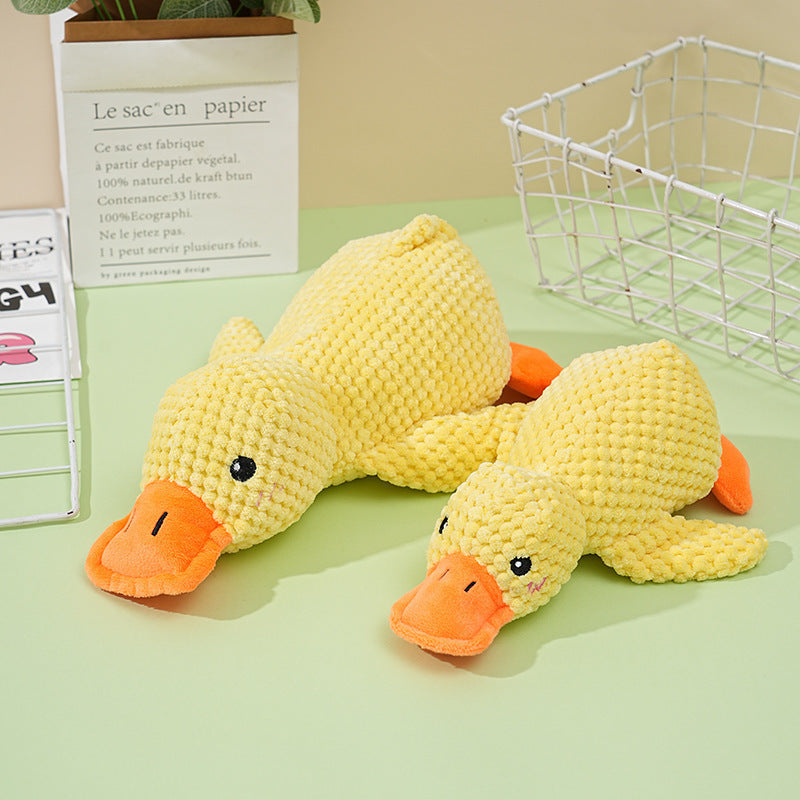 Dog Squeaky Duck Toy, Durable Pineapple Plush Chew Toy for Puppy Teething, Interactive Stuffed Duck for Small Medium Large Dogs, Boredom Relief Pet Toys