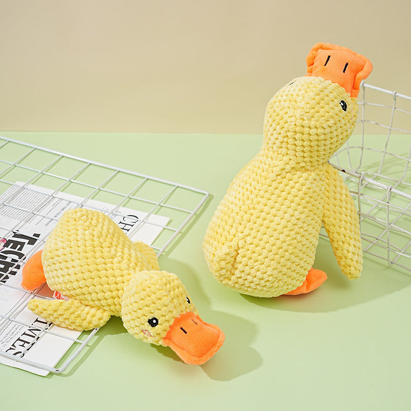 Dog Squeaky Duck Toy, Durable Pineapple Plush Chew Toy for Puppy Teething, Interactive Stuffed Duck for Small Medium Large Dogs, Boredom Relief Pet Toys