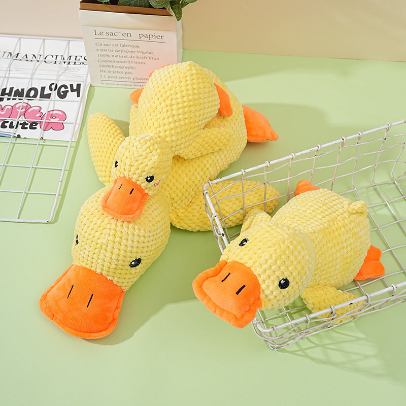 Dog Squeaky Duck Toy, Durable Pineapple Plush Chew Toy for Puppy Teething, Interactive Stuffed Duck for Small Medium Large Dogs, Boredom Relief Pet Toys