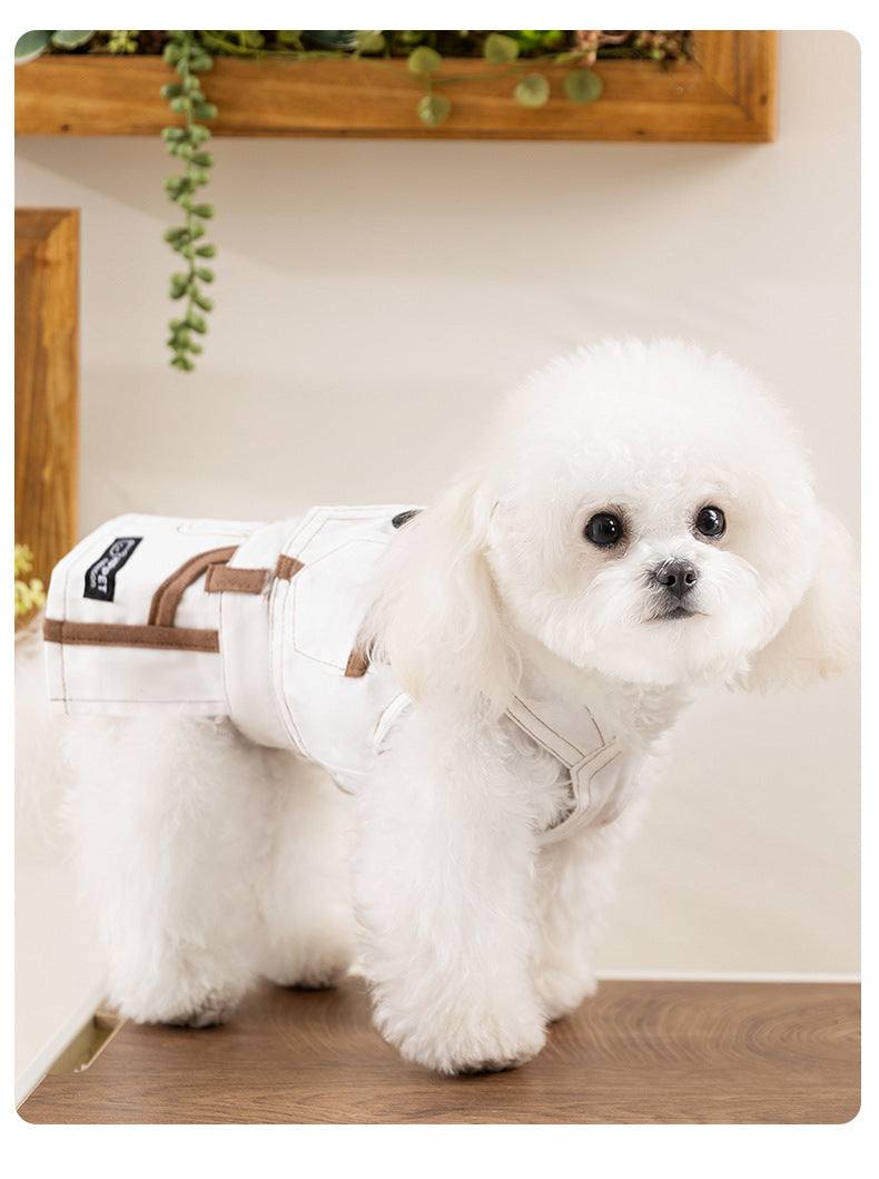 Denim Dog Vest and Skirt Set for Small Breeds, Classic Western Style Pet Outfit