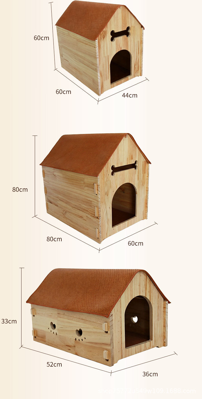 Waterproof Wooden Pet House Outdoor Indoor Small Medium Large Dogs Shelter Weatherproof Puppy Kennel