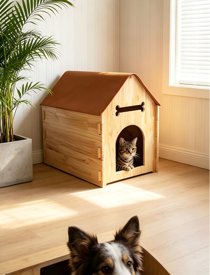Waterproof Wooden Pet House Outdoor Indoor Small Medium Large Dogs Shelter Weatherproof Puppy Kennel