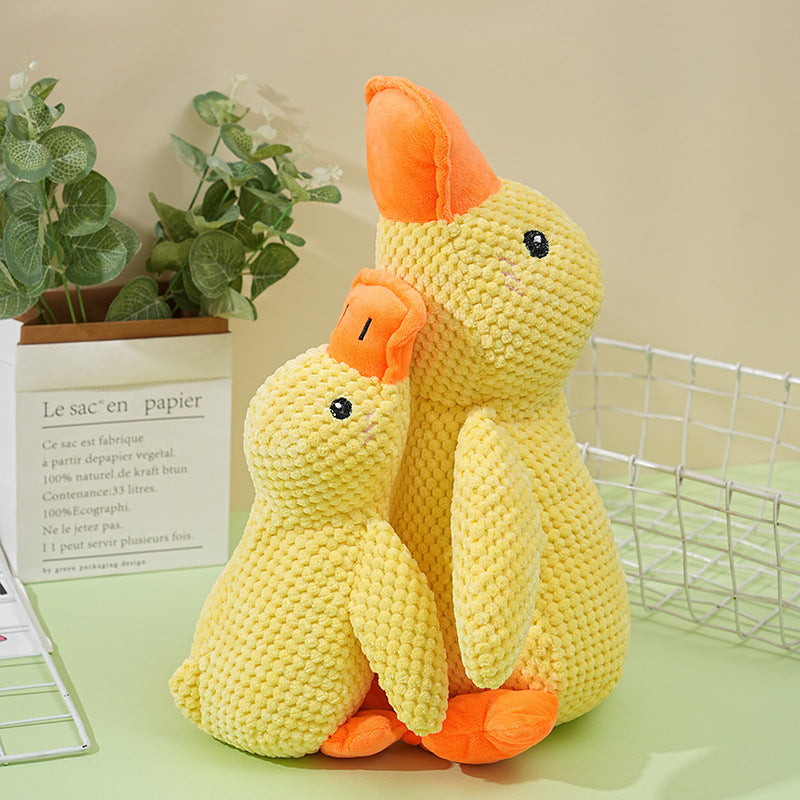 Dog Squeaky Duck Toy, Durable Pineapple Plush Chew Toy for Puppy Teething, Interactive Stuffed Duck for Small Medium Large Dogs, Boredom Relief Pet Toys