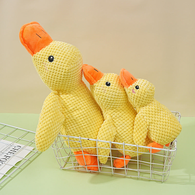 Dog Squeaky Duck Toy, Durable Pineapple Plush Chew Toy for Puppy Teething, Interactive Stuffed Duck for Small Medium Large Dogs, Boredom Relief Pet Toys