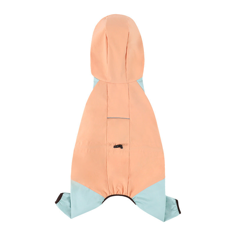 Reflective Waterproof Dog Raincoat with Harness Hole, Lightweight All-Weather Pet Jacket for Small Medium Dogs