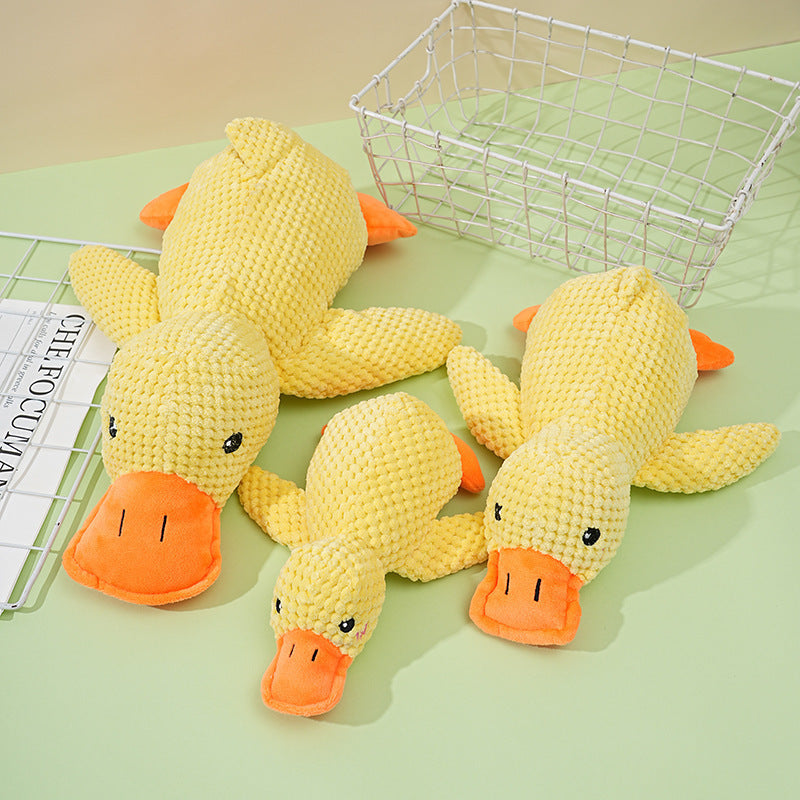 Dog Squeaky Duck Toy, Durable Pineapple Plush Chew Toy for Puppy Teething, Interactive Stuffed Duck for Small Medium Large Dogs, Boredom Relief Pet Toys
