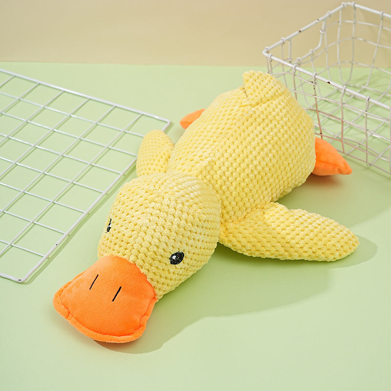 Dog Squeaky Duck Toy, Durable Pineapple Plush Chew Toy for Puppy Teething, Interactive Stuffed Duck for Small Medium Large Dogs, Boredom Relief Pet Toys