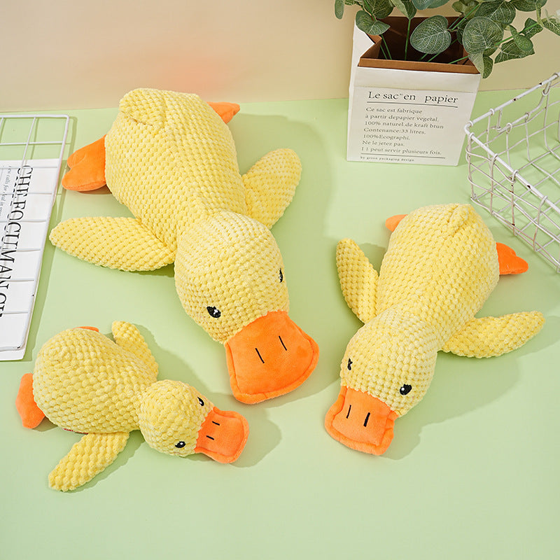 Dog Squeaky Duck Toy, Durable Pineapple Plush Chew Toy for Puppy Teething, Interactive Stuffed Duck for Small Medium Large Dogs, Boredom Relief Pet Toys