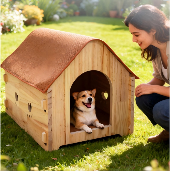 Waterproof Wooden Pet House Outdoor Indoor Small Medium Large Dogs Shelter Weatherproof Puppy Kennel